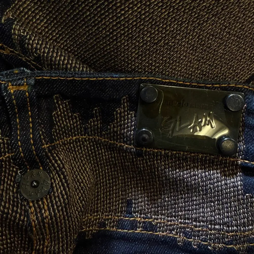 Angelo Marani Glam 40(27/28) women’s blue denim jeans Made In Italy